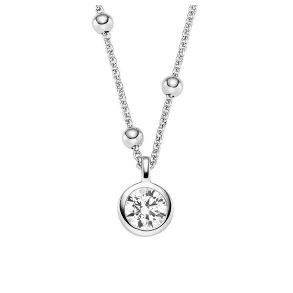 Halsschmuck 925 Silber rhodiniert Zirkonia
