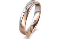 Ring 14 Karat Rot-/Weissgold 4.0 mm l&auml;ngsmatt 1...