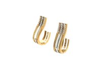 Ohrschmuck 14 Karat Gelb/Weissgold Brillanten 0,08ct Kreolen