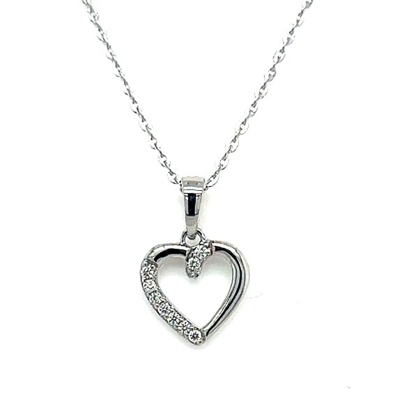 Anh&auml;nger 14 Karat Weissgold 9 Brillanten 0,05ct