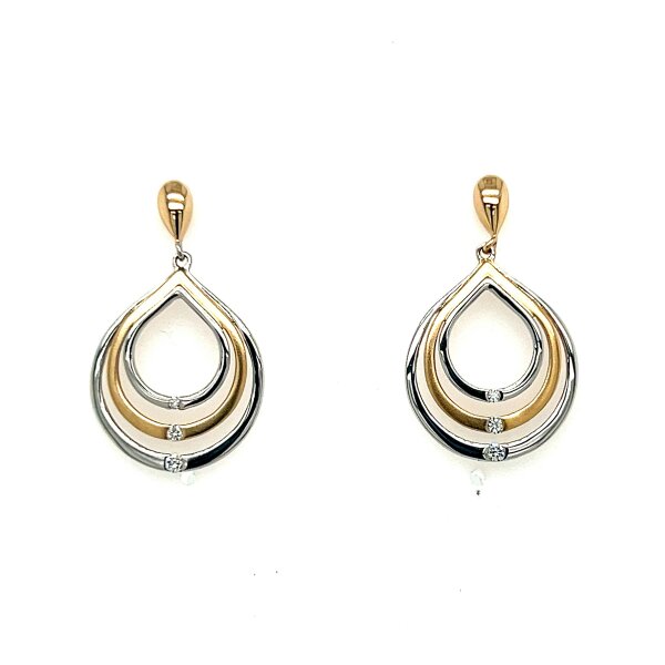 Ohrschmuck 14 Karat Gelb/Weissgold Brillanten 0,05ct