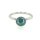 Ring 18 Karat Weissgold Zirkon blau 1,0ct, Brillanten iceblue 0,15ct