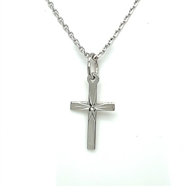 Anh&auml;nger 14 Karat Weissgold Kreuz