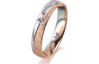 Ring 18 Karat Rot-/Weissgold 4.0 mm kreismatt 1 Brillant...
