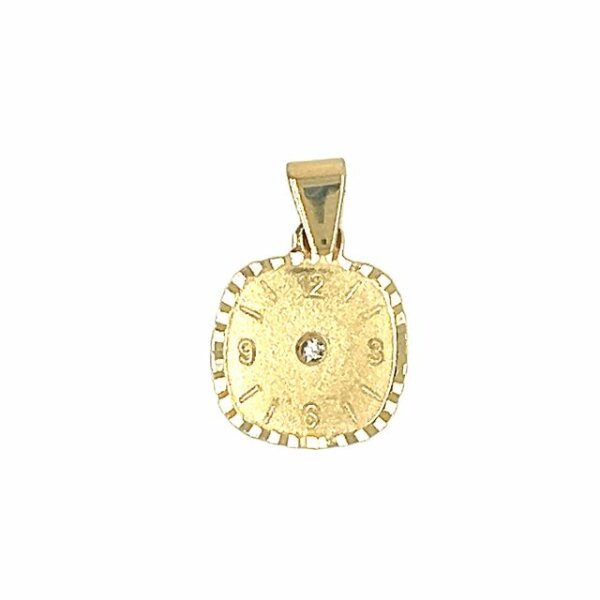Anh&auml;nger 14 Karat Gelbgold Taufuhr mit Brillant 0,01ct