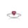 Ring 925 Silber weisse & roter Zirkonia "Romance"