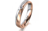 Ring 18 Karat Rot-/Weissgold 4.0 mm l&auml;ngsmatt 3...