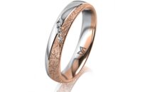 Ring 18 Karat Rot-/Weissgold 4.0 mm kristallmatt 4...