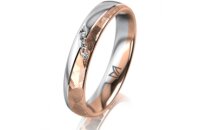 Ring 18 Karat Rot-/Weissgold 4.0 mm diamantmatt 4...