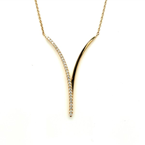 Halsschmuck 14 Karat Gelbgold Brillanten 0,25ct G vs