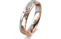 Ring 14 Karat Rot-/Weissgold 4.0 mm diamantmatt 5...