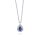 Halsschmuck 18 Karat Weissgold 15 Brillanten 0,08ct G vs Blausaphir 0,20ct