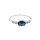 Ring 18 Karat Weissgold 4 Brillanten 0,07ct  Blausaphir 0,58ct