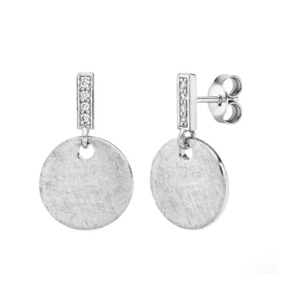 Ohrschmuck 925 Silber rhodiniert mit 8 Zirkonia
