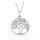 Halsschmuck 925 Silber rhodiniert Lebensbaum mit 5 Zirkonia
