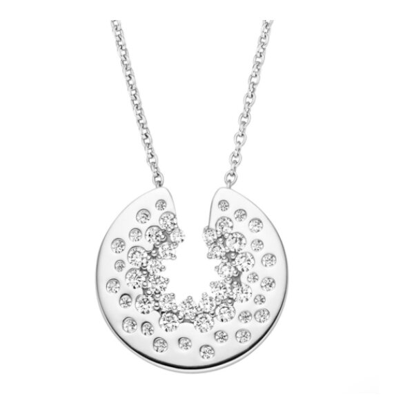 Halsschmuck 925 Silber rhodiniert mit 47 Zirkonia