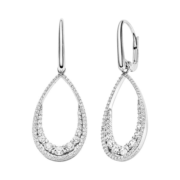 Ohrschmuck 925 Silber rhodiniert mit 146 Zirkonia
