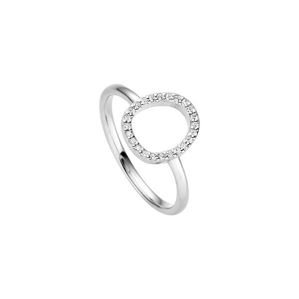 Ring 925 Silber rhodiniert mit 24 Zirkonia
