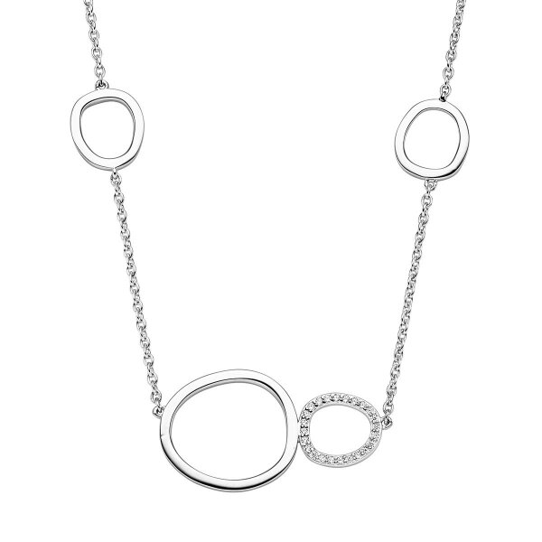 Halsschmuck 925 Silber rhodiniert mit 24 Zirkonia