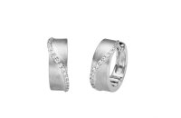 Ohrschmuck 925 Silber rhodiniert mit 28 Zirkonia Kreolen