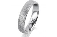 Ring 18 Karat Weissgold 4.5 mm kristallmatt