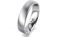 Ring 18 Karat Weissgold 5.0 mm sandmatt