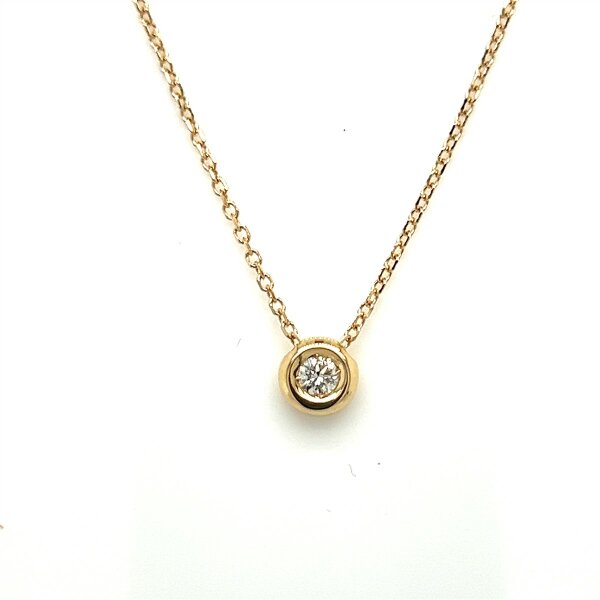 Halsschmuck 14 Karat Gelbgold Solit&auml;r 0,06ct