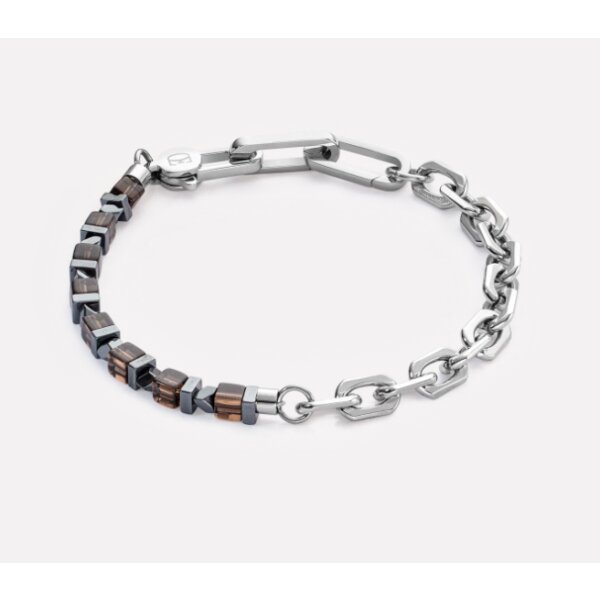 Coeur de Lion Armband Precious Fusion link chain braun-silber
