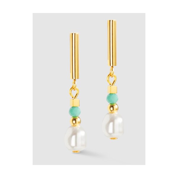 Coeur de Lion Ohrschmuck Lagoon Pearl gold-mint Edelstahl