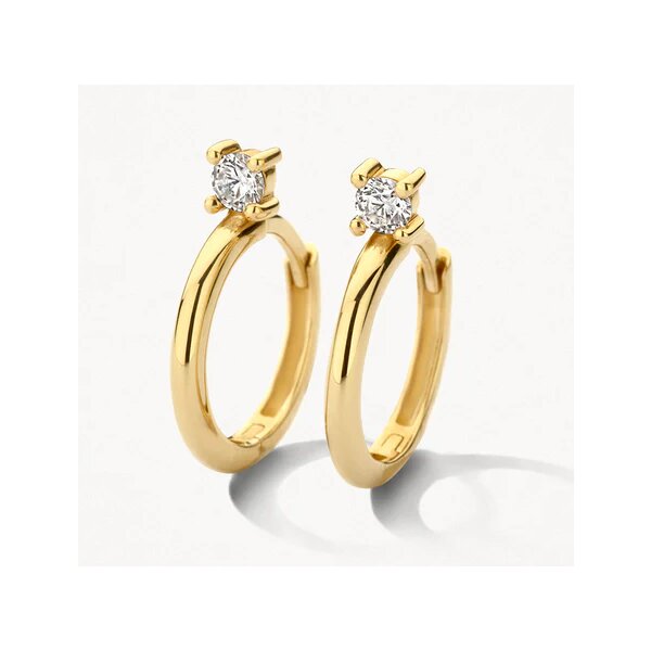 Ohrschmuck 14 Karat Gelbgold Zirkonia Kreolen