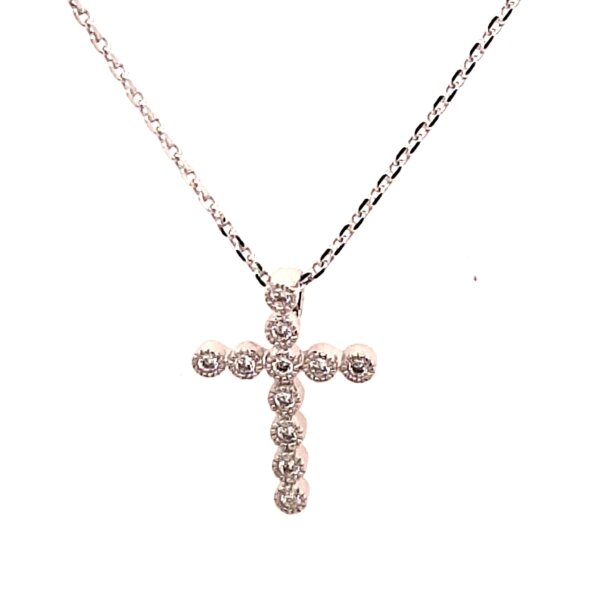Anh&auml;nger 14 Karat Weissgold Zirkonia Kreuz