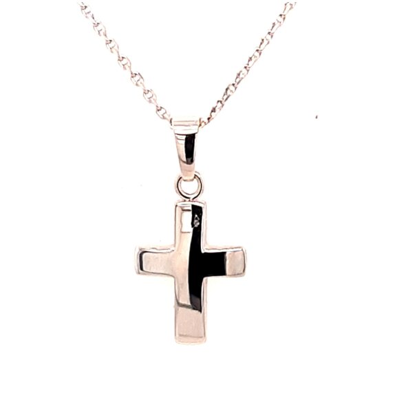 Anh&auml;nger 14 Karat Weissgold Kreuz