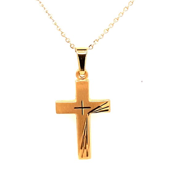 Anh&auml;nger 14 Karat Gelbgold Kreuz