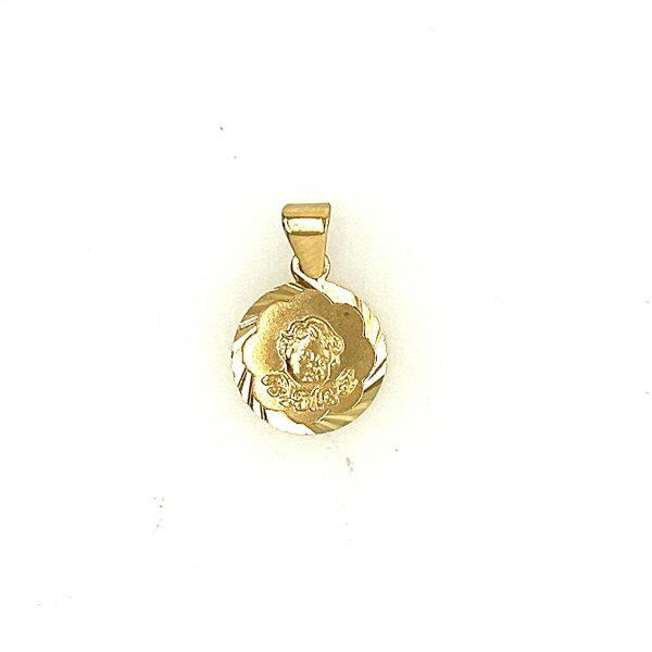 Anh&auml;nger 14 Karat Gelbgold Taufuhr und Schutzengel