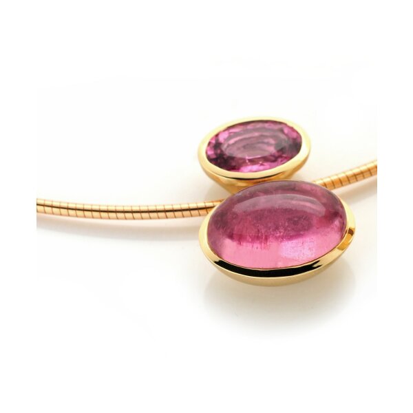 Anh&auml;nger 18 Karat Rotgold Turmalin facettiert 4,56ct Turmalin Cabochon 18,26ct