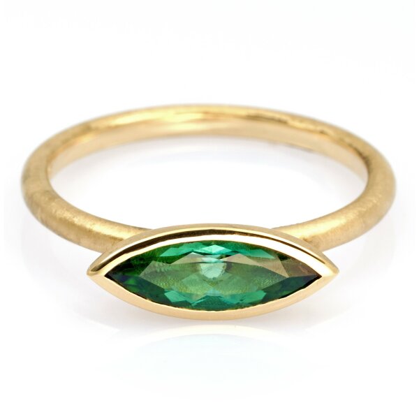 Ring 18 Karat Gelbgold Turmalin gr&uuml;n 0,89ct