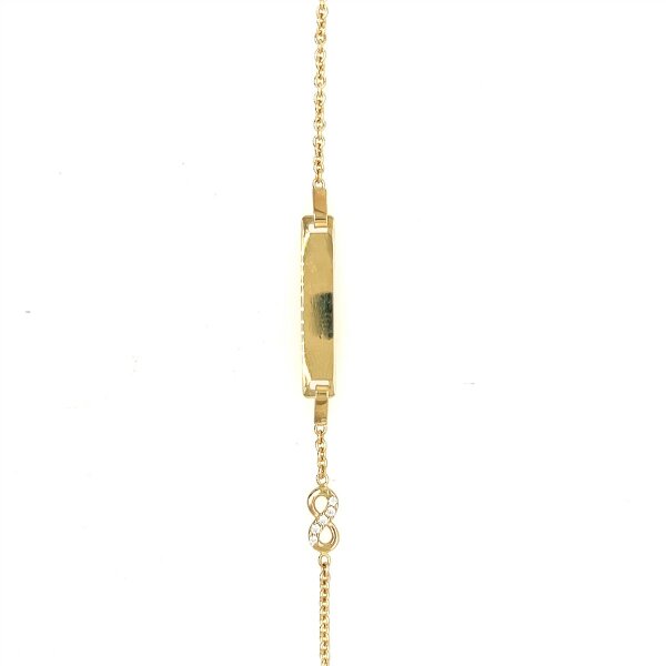 Armschmuck 14 Karat Gelbgold 15,5cm Schild, Unendlichkeit