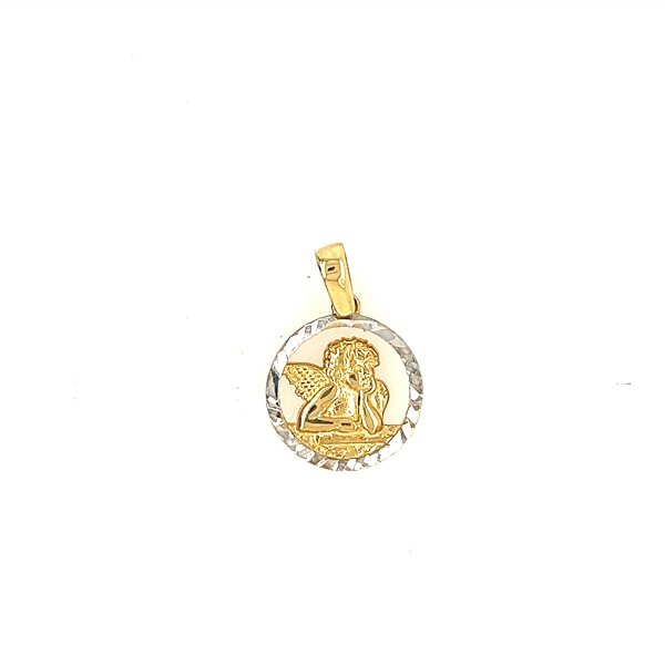 Anh&auml;nger 14 Karat Gelb/Weissgold Schutzengel
