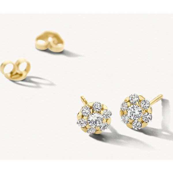 Ohrschmuck 14 Karat Gelbgold mit Zirkonia