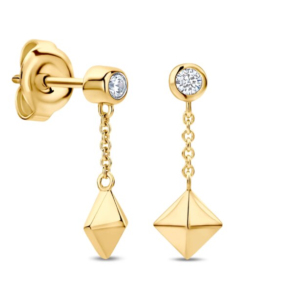 Ohrschmuck 925 Silber gelbvergoldet Zirkonia