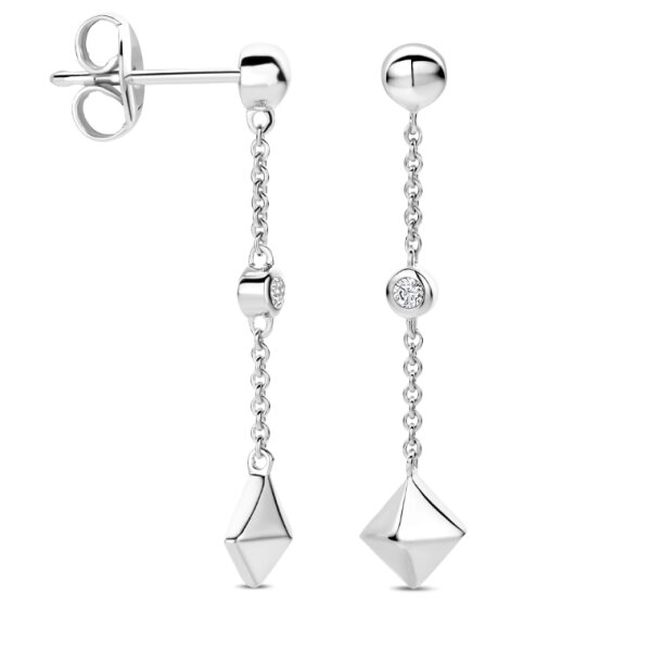 Ohrschmuck 925 Silber rhodiniert Zirkonia