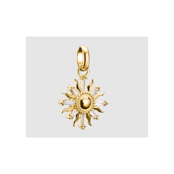 Anh&auml;nger 925 Silber gelbvergoldet Zirkonia "Sonne"