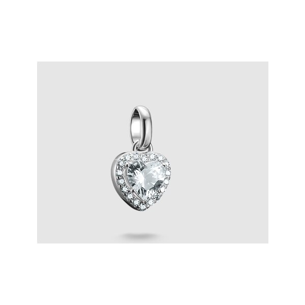 Anh&auml;nger 925 Silber Zirkonia "Herz mit Steinen"