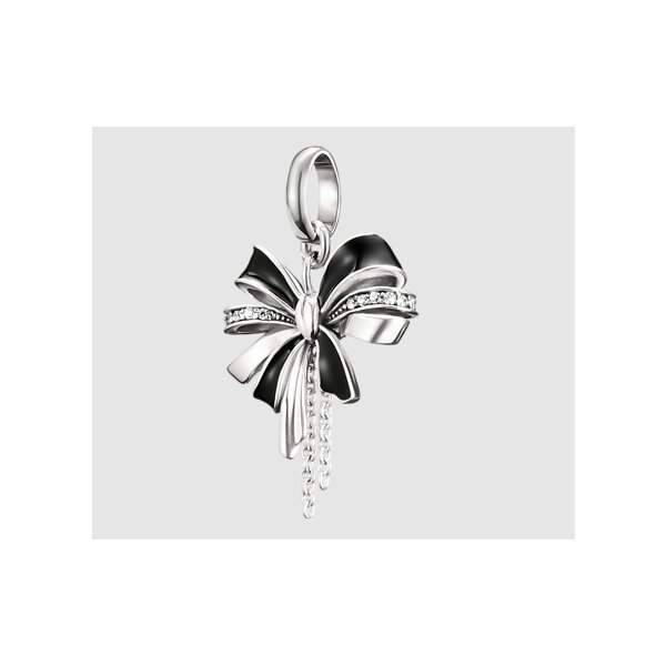 Anh&auml;nger 925 Silber Zirkonia "Schleife schwarz"