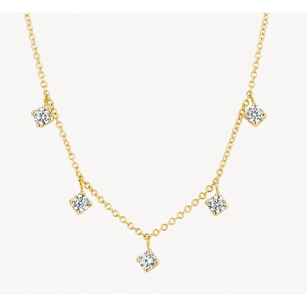 Halsschmuck 14 Karat Gelbgold mit Zirkonia