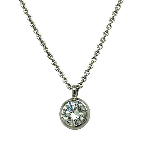Halsschmuck 14 Karat Weissgold Brillant 0,40ct F vs1 Ankerkette 45v42cm