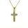 Anh&auml;nger 14 Karat Gelbgold Kreuz mit Zirkonia