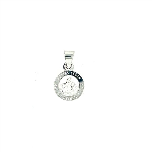 Anh&auml;nger 14 Karat Weissgold Schutzengel 8mm
