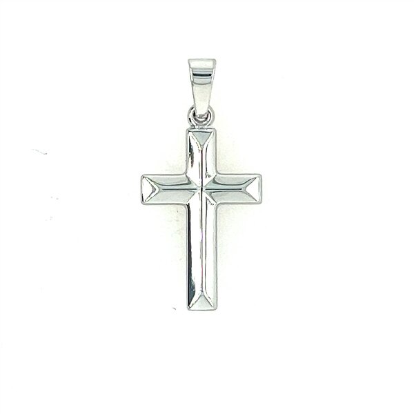 Anh&auml;nger 14 Karat Weissgold Kreuz