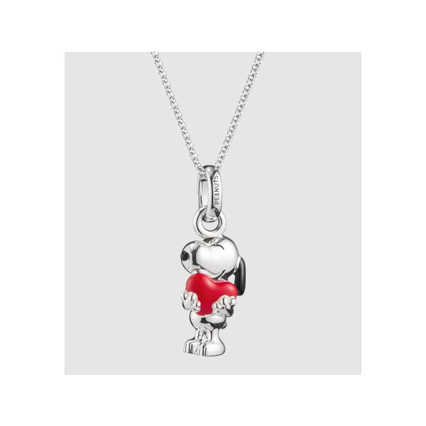 Halsschmuck 925 Silber Kaltemail "Snoopy mit Herz"